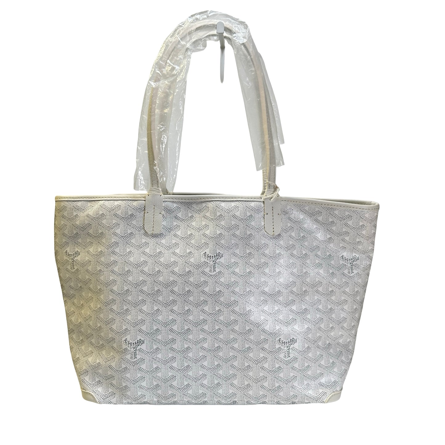 Used GOYARD Goyardine Artois Tote Bag White PHW