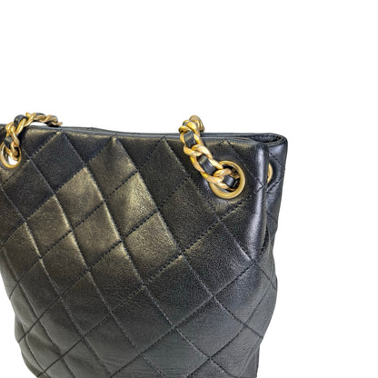 Used CHANEL Lambskin 23C Bucket Bag Black GHW