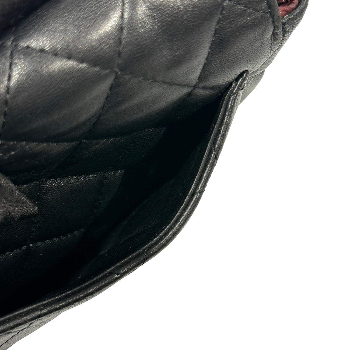 Used CHANEL Matelasse Lambskin Matelasse Pouch Black Burgundy