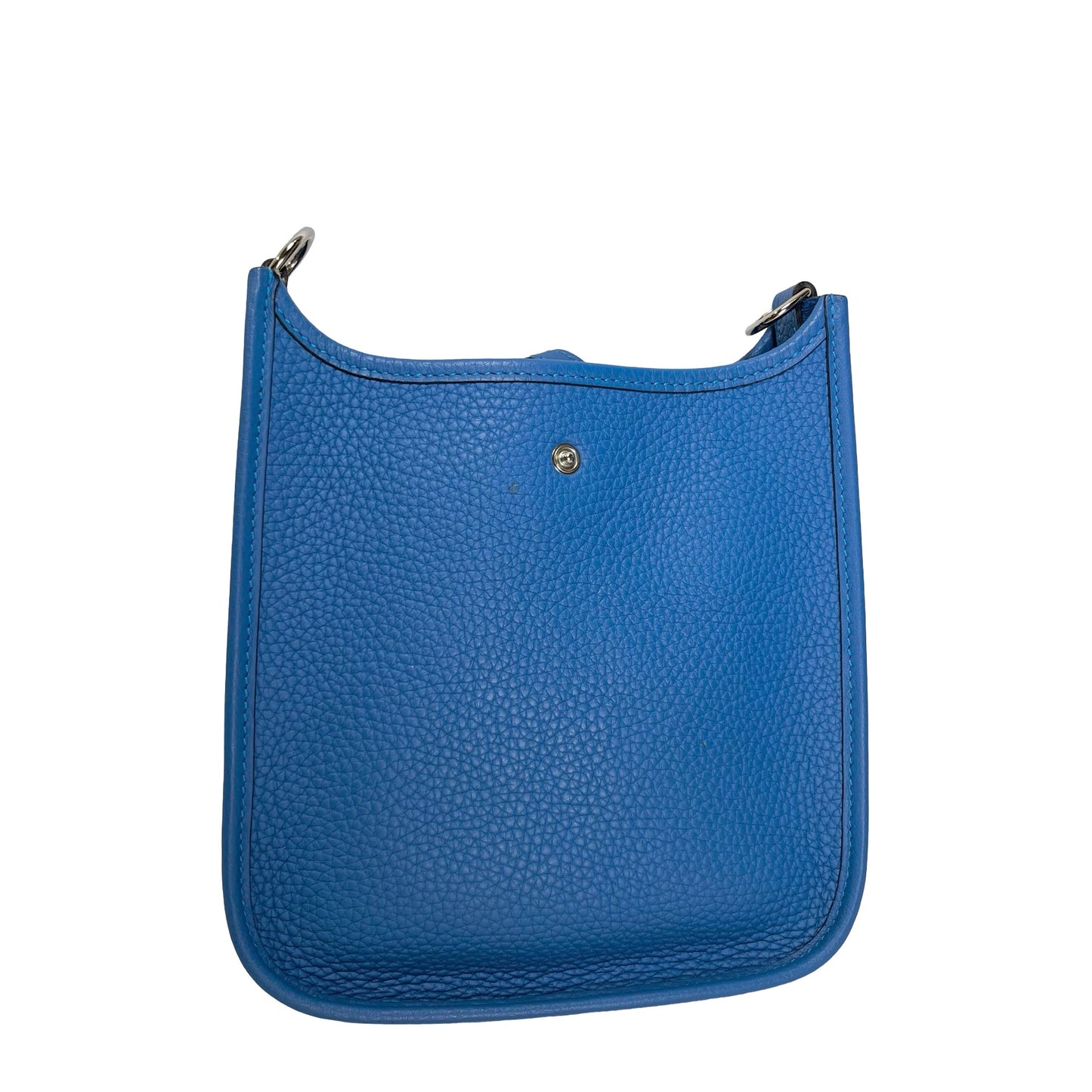 Used HERMES Leather Evelyne Shoulder Bag Blue