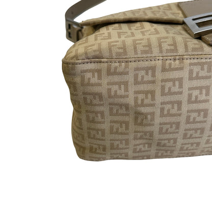 Used FENDI Zucca Mamma Baguette Baguette Bag Beige Silver