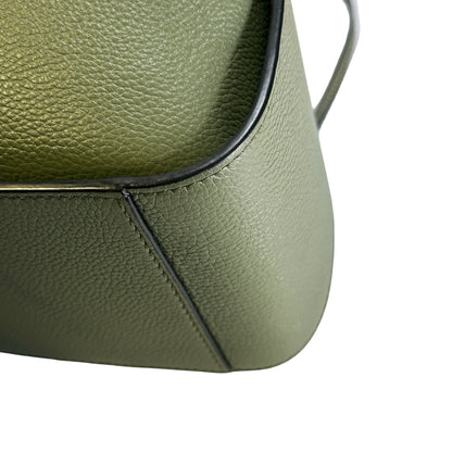 Used LOEWE Pebbled Calfskin Balloon Bag Bucket Bag Green Phw