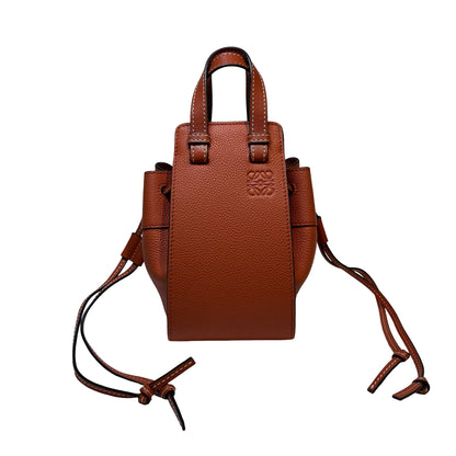Used LOEWE Calfskin Leather Hammock mini Shoulder Bag Orange
