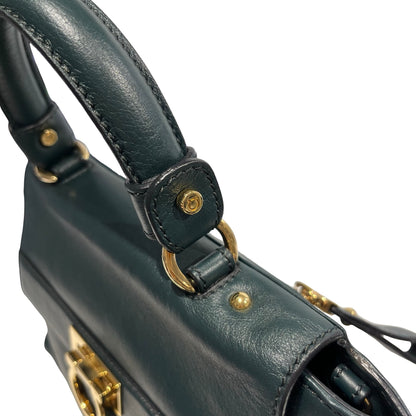 SALVATORE FERRAGAMO Leather Sofia Handbag Dark Green