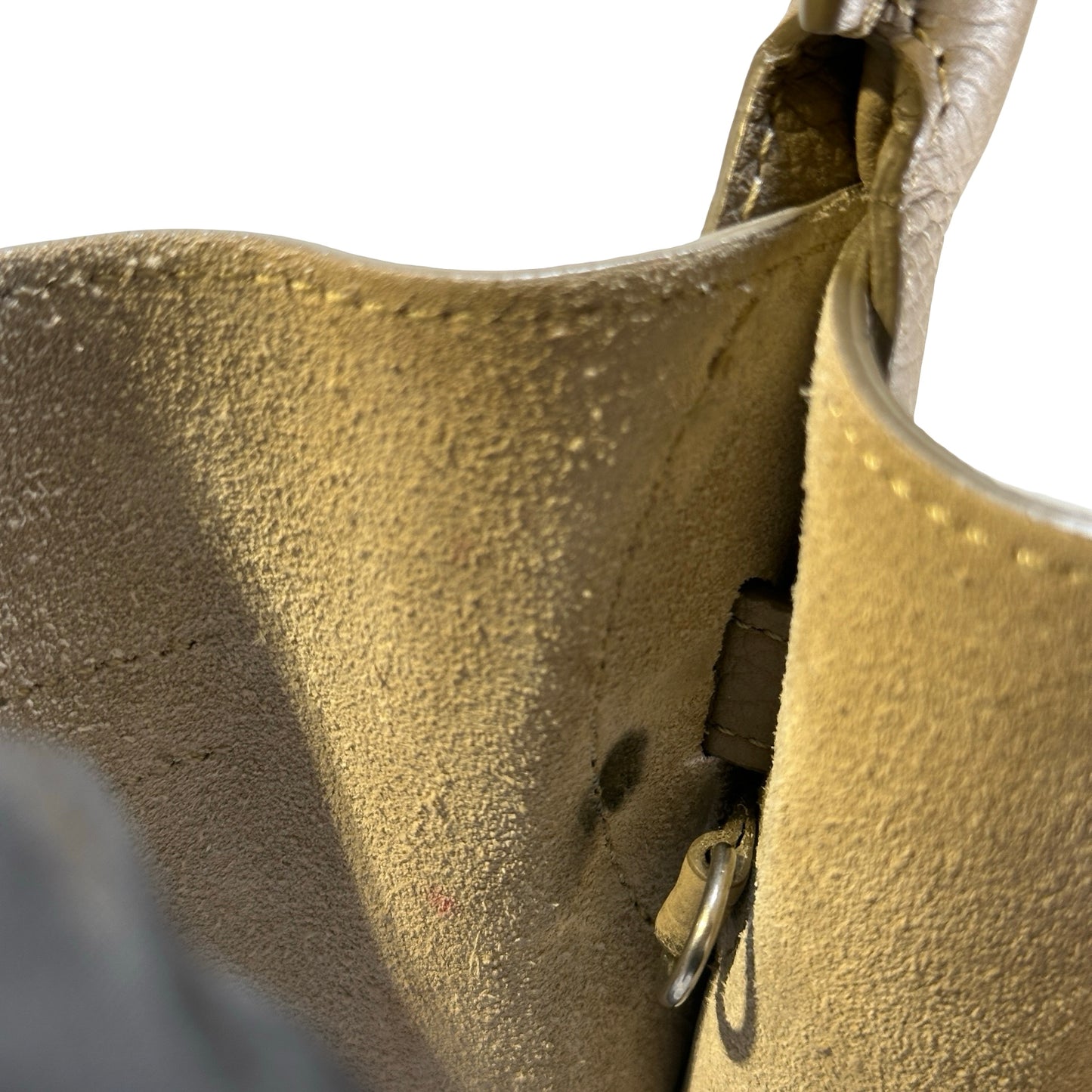 Used CELINE Grained Calfskin Big Bag Bucket Bucket Bag Taupe