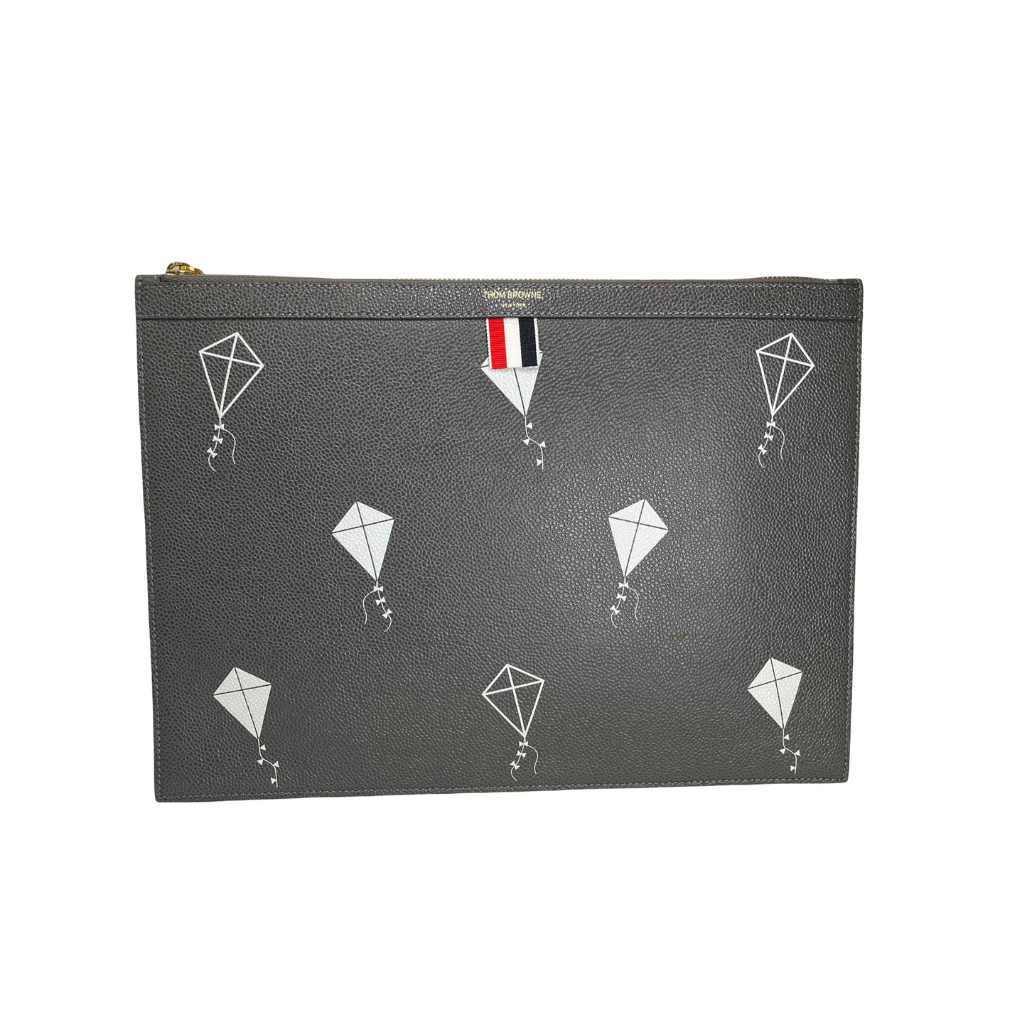Used THOM BROWNE Kite Print Kite Print Clutch Clutch Grey White