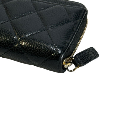 Used CHANEL Caviar Quilted Classic Zipped Coin Purse Coin Purse Black Gold hardware