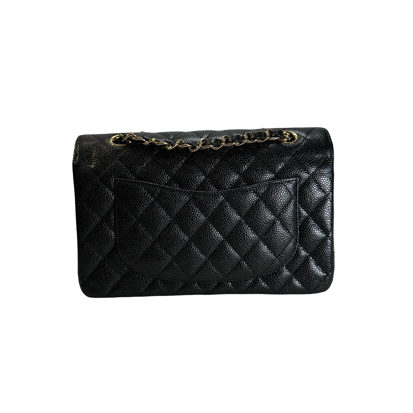 CHANEL Caviar Quilted CF23 Shoulder Bag Black Gold