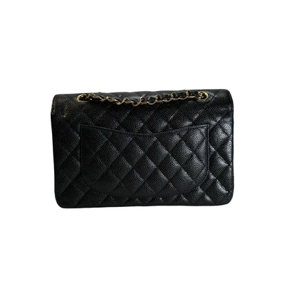 CHANEL Caviar Quilted CF23 Shoulder Bag Black Gold