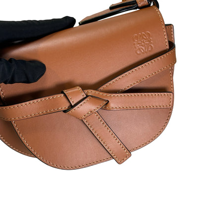 Used LOEWE Calfskin Mini gate Bag Cross body bag Brown GHW