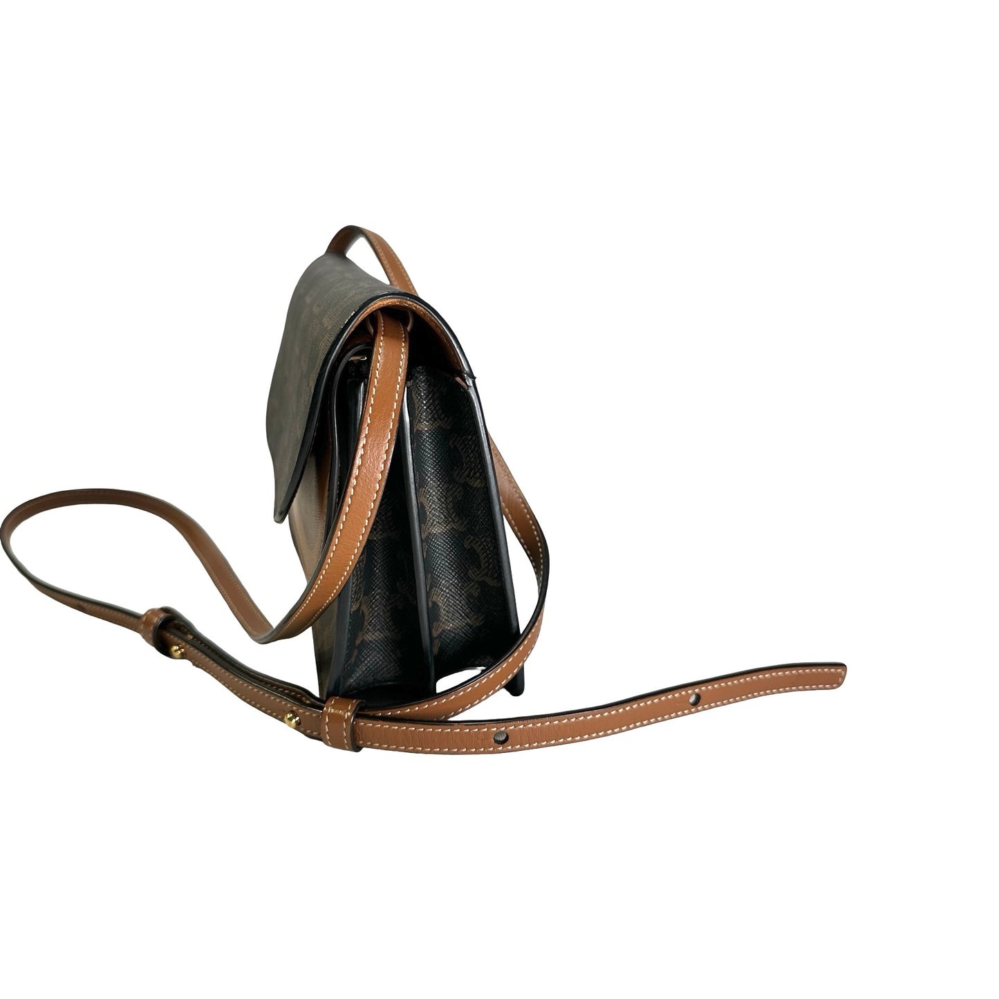CELINE Macadam Triumph Cross Body Bag Brown