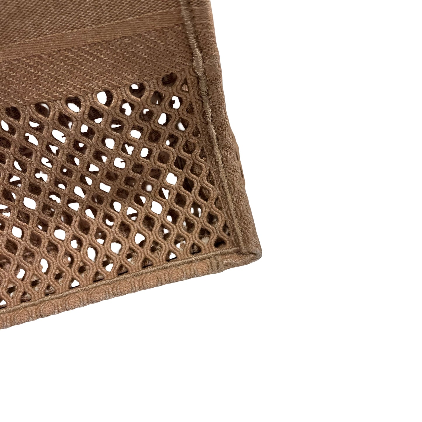 Used DIOR Mesh Embroidery Book Tote Tote Bag Pink Beige
