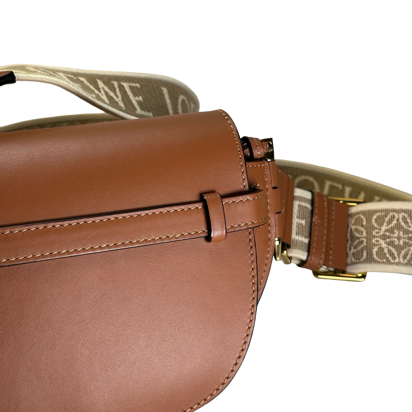 Used LOEWE Calfskin Mini gate Bag Cross body bag Brown GHW