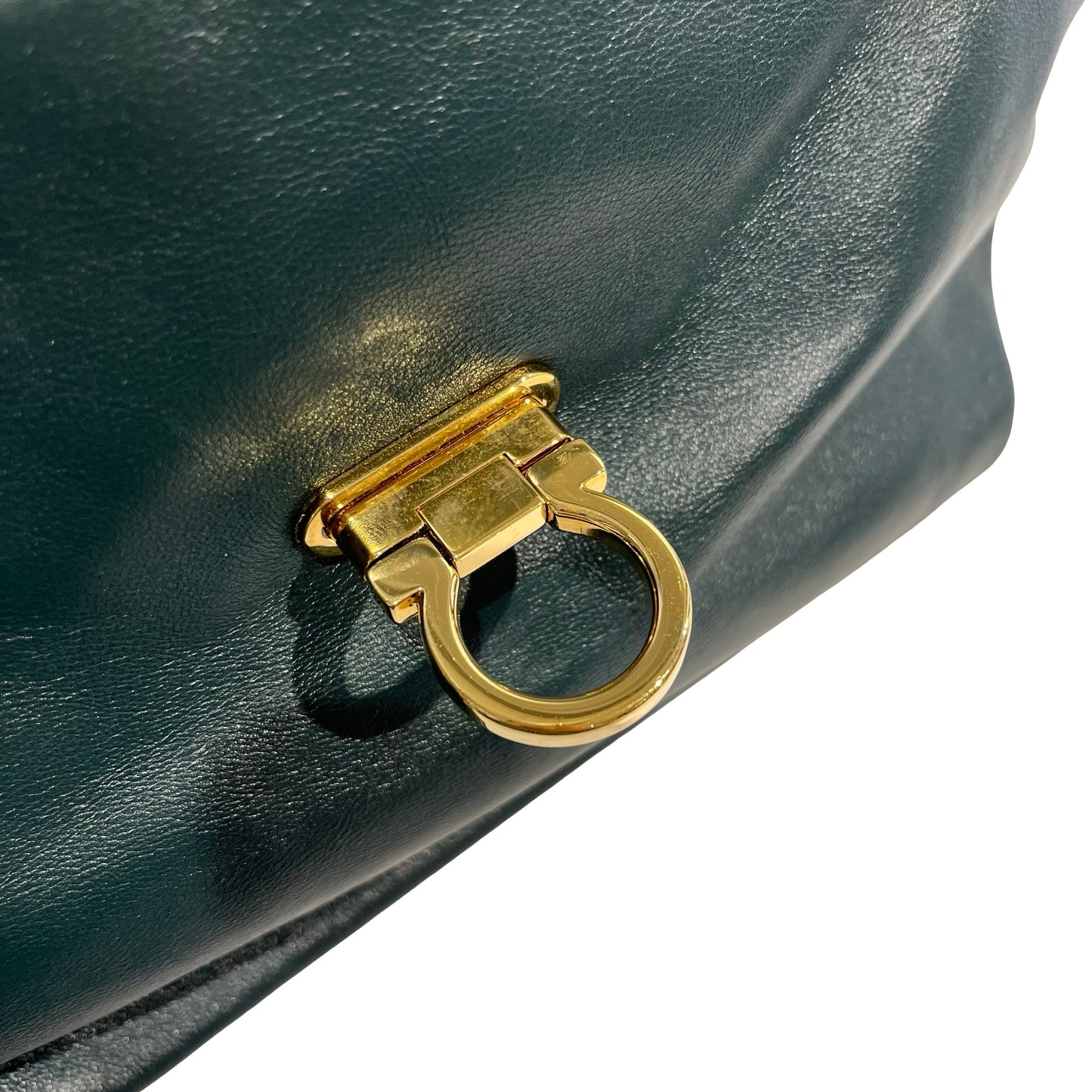 SALVATORE FERRAGAMO Leather Sofia Handbag Dark Green