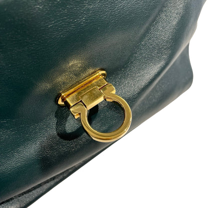 SALVATORE FERRAGAMO Leather Sofia Handbag Dark Green