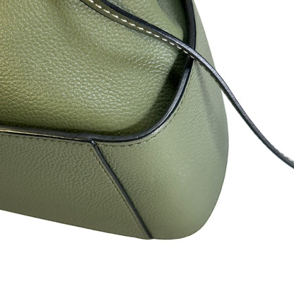 Used LOEWE Pebbled Calfskin Balloon Bag Bucket Bag Green Phw