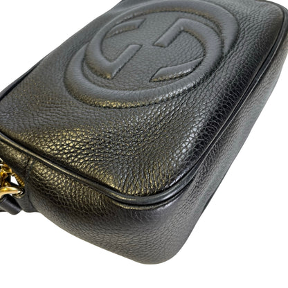 Used GUCCI Pebbled Leather Soho Disco Camera Bag Black GHW