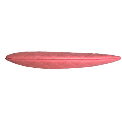 Used CHANEL Lambskin Cluth Clutch Pink PHW