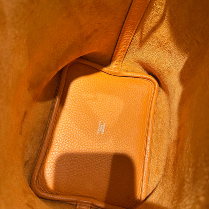 Used HERMÈS TC Picotin 18 Handbag Orange (93) PHW