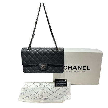Used CHANEL Classic Flap Medium Shoulder Bag Black PHW