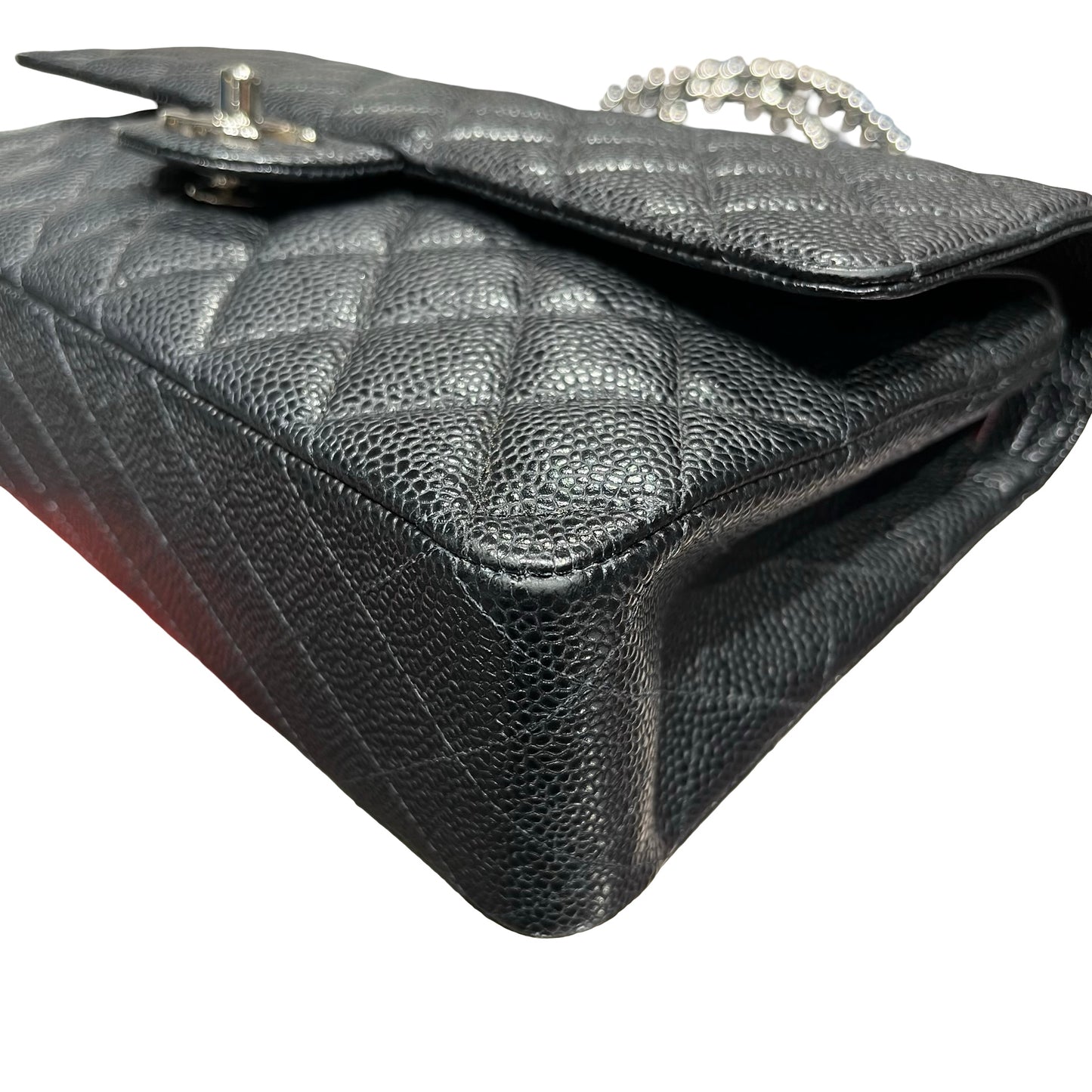 Used CHANEL Classic Flap Medium Shoulder Bag Black PHW
