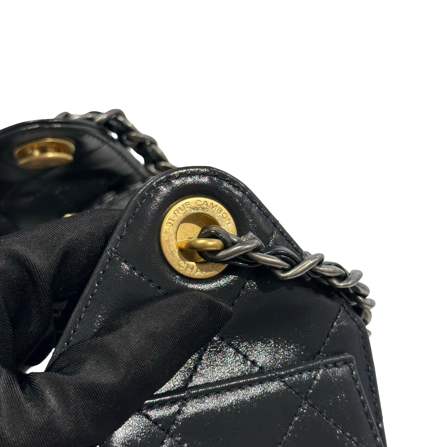 Used CHANEL Quilted Calfskin Chanel 22 Shoulder Bag Black