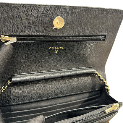 Used CHANEL Caviar Quilted WOC Wallet on chain Black GHW
