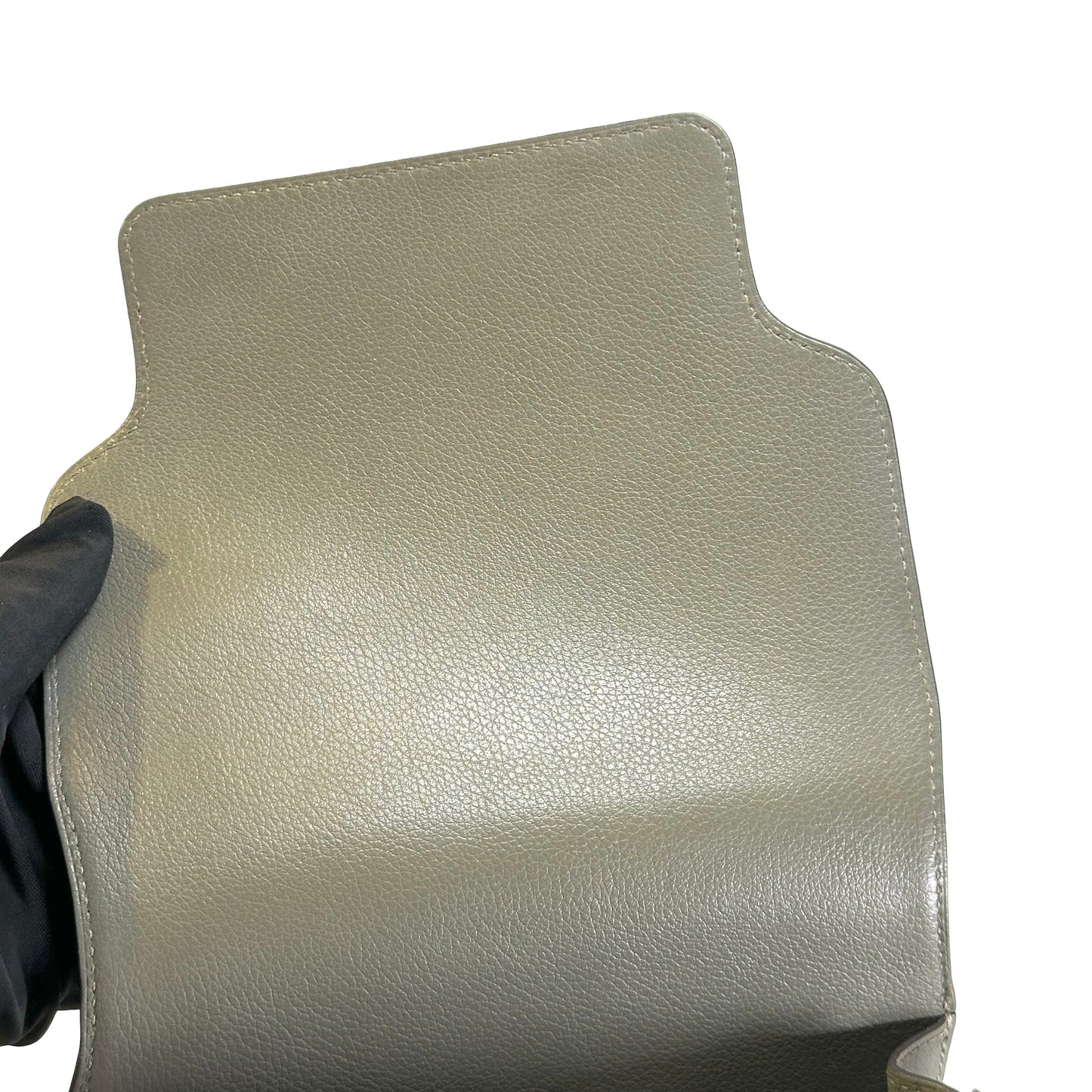 Used HERMES Leather Roulis Shoulder Bag Grey