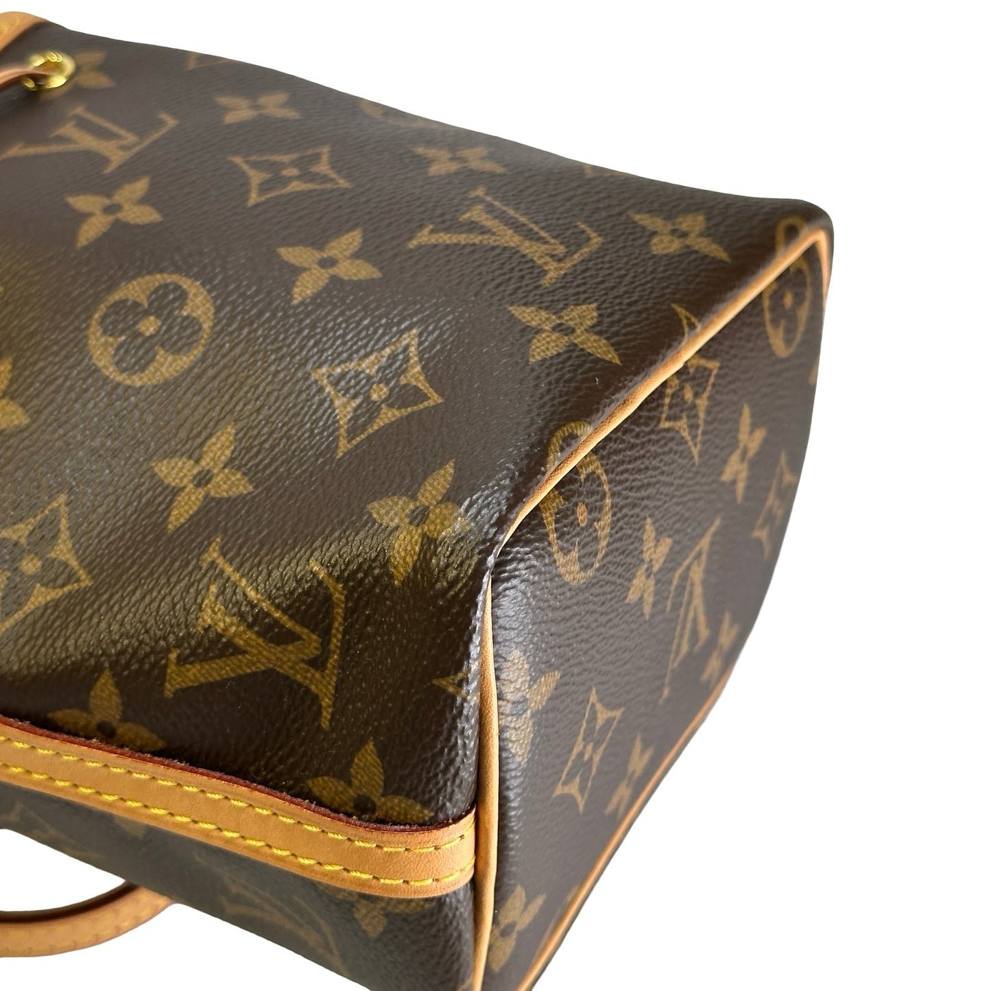 Used LOUIS VUITTON Monogram Canvas Nano Noe Bucket Bag Brown Beige Gold