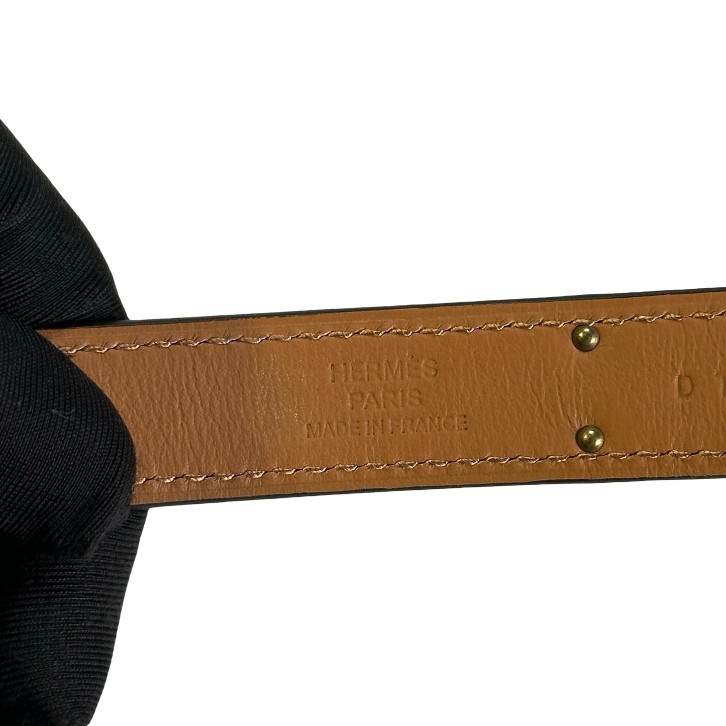 Used HERMES Epsom Leather Kelly Belt Blue GHW
