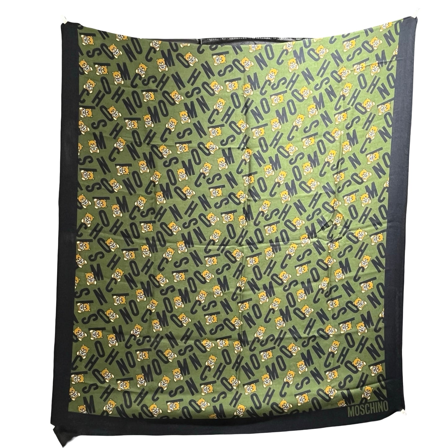 Used MOSCHINO Teddy Letter Scarf Scarf Black Green