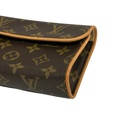 Used LOUIS VUITTON Monogram Canvas Pochette Florentine Belt bag Brown