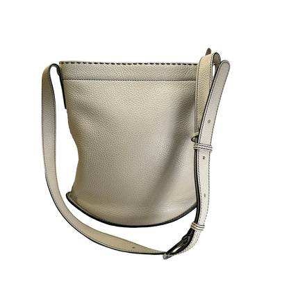 Used DELVAUX Leather Pebbled leather Pin Daily Cross body bag White PHW