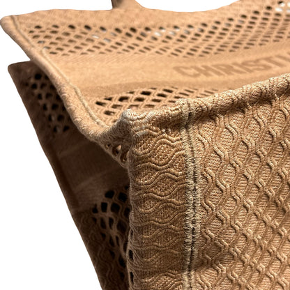 Used DIOR Mesh Embroidery Book Tote Tote Bag Pink Beige
