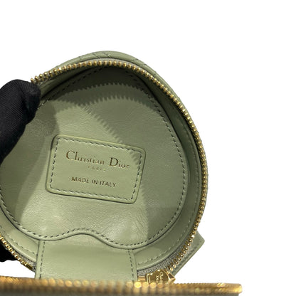 Used DIOR Cannage Lambskin Lady Dior Micro Vanity Case Vanity case Green GHW