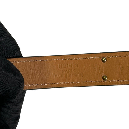 Used HERMES Epsom Leather Kelly Belt Blue GHW