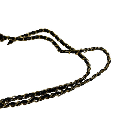 Used CHANEL Quilted Vintage shoulder bag Chain Shoulder Bag Black Gold hardware