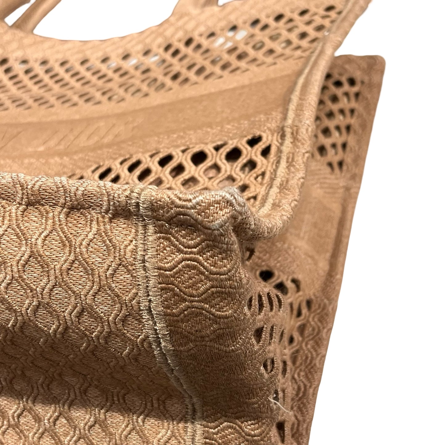 Used DIOR Mesh Embroidery Book Tote Tote Bag Pink Beige