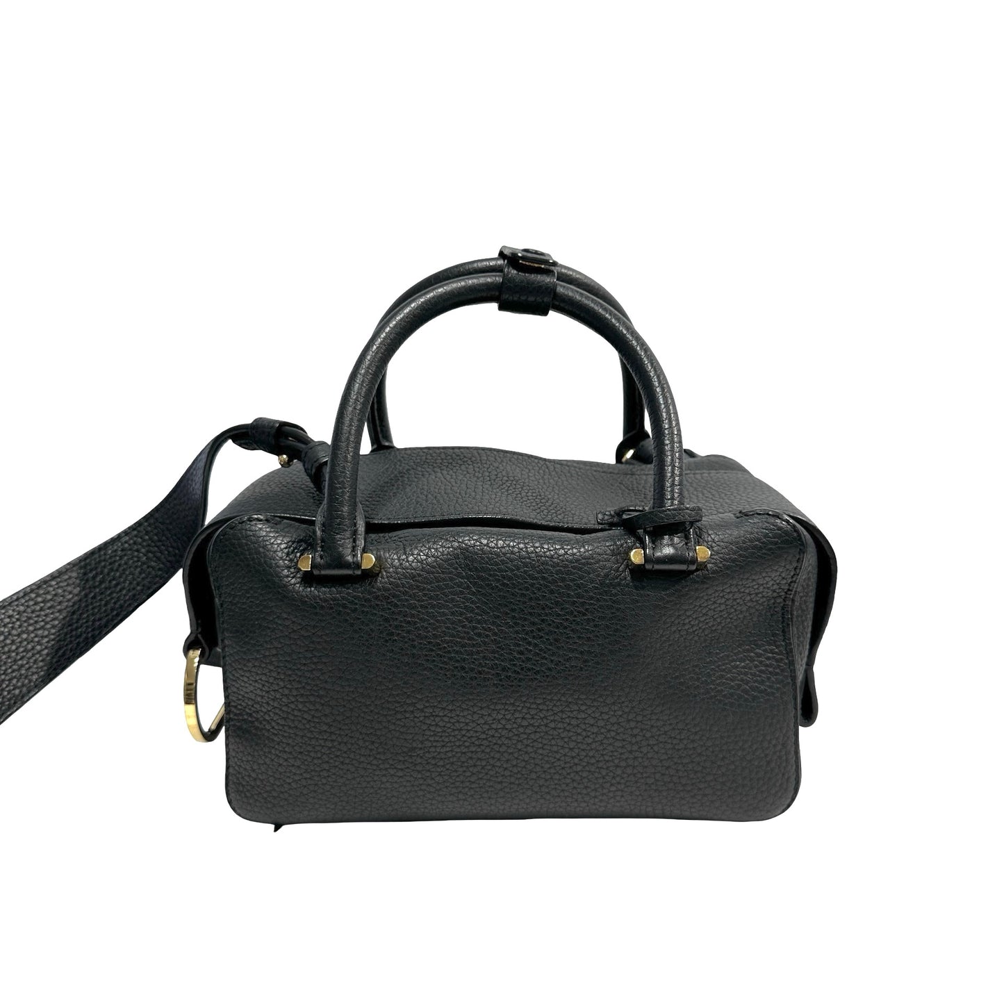 Used DELVAUX Leather Cool Box Handbag Black
