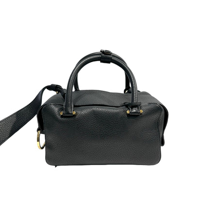 Used DELVAUX Leather Cool Box Handbag Black