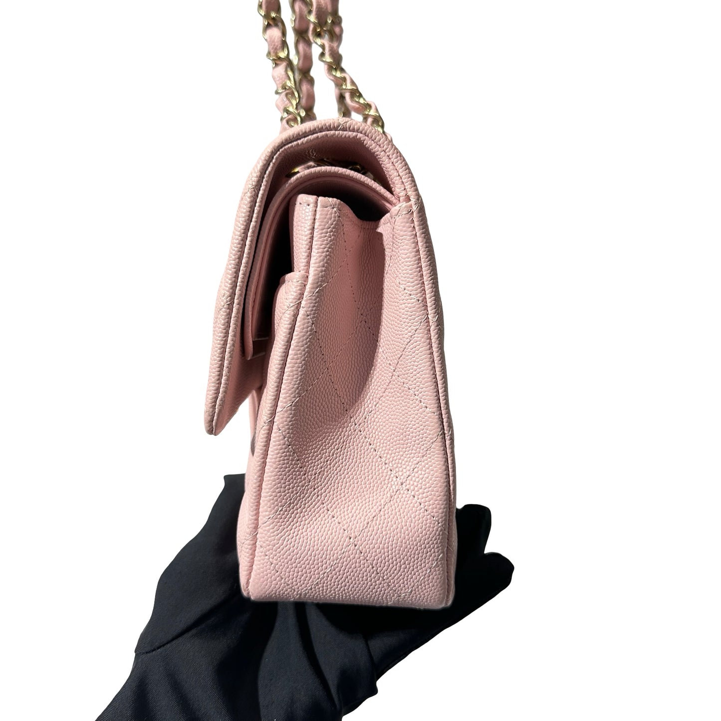 Used Chanel CF 25 Chain Shoulder Bag Light Pink GHW