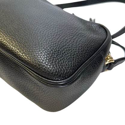 Used GUCCI Pebbled Leather Soho Disco Camera Bag Black GHW