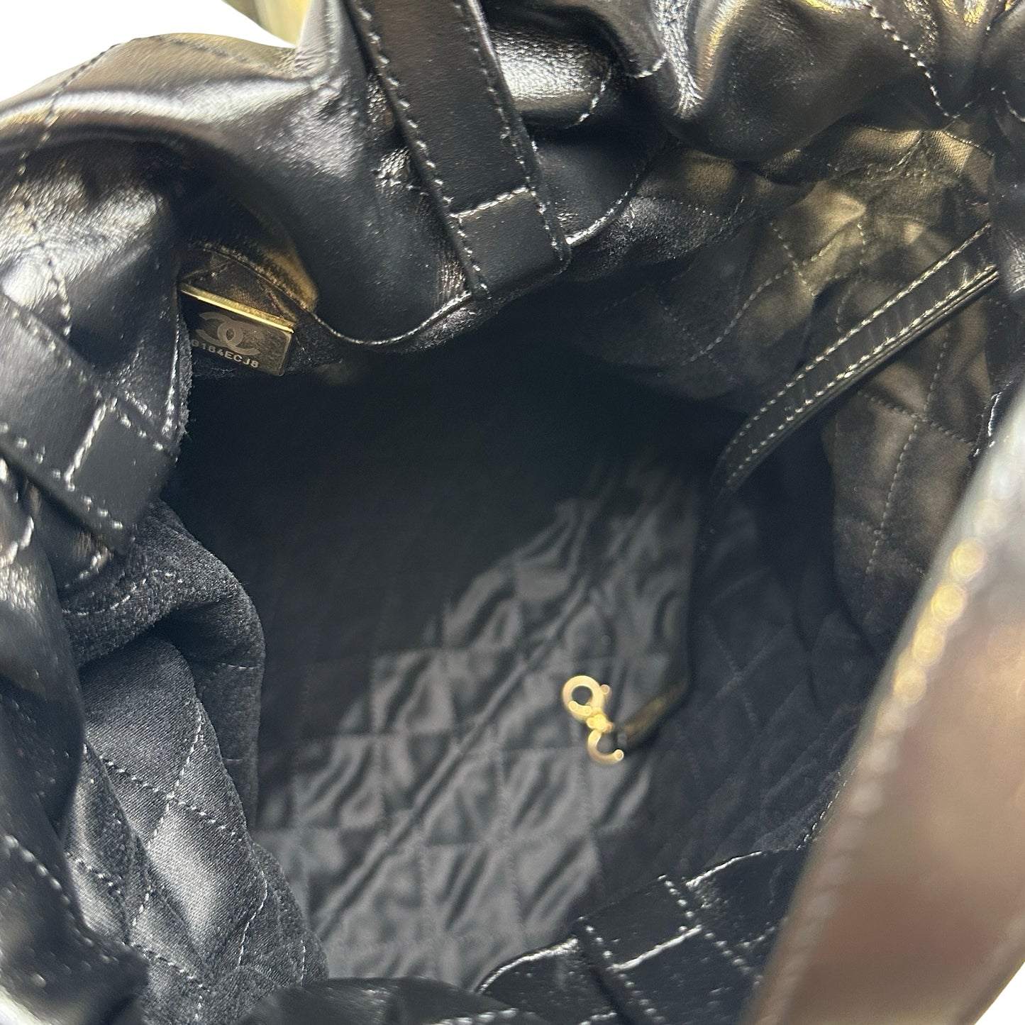 Used CHANEL Quilted Calfskin 22 Backpack Backpack Black Gold