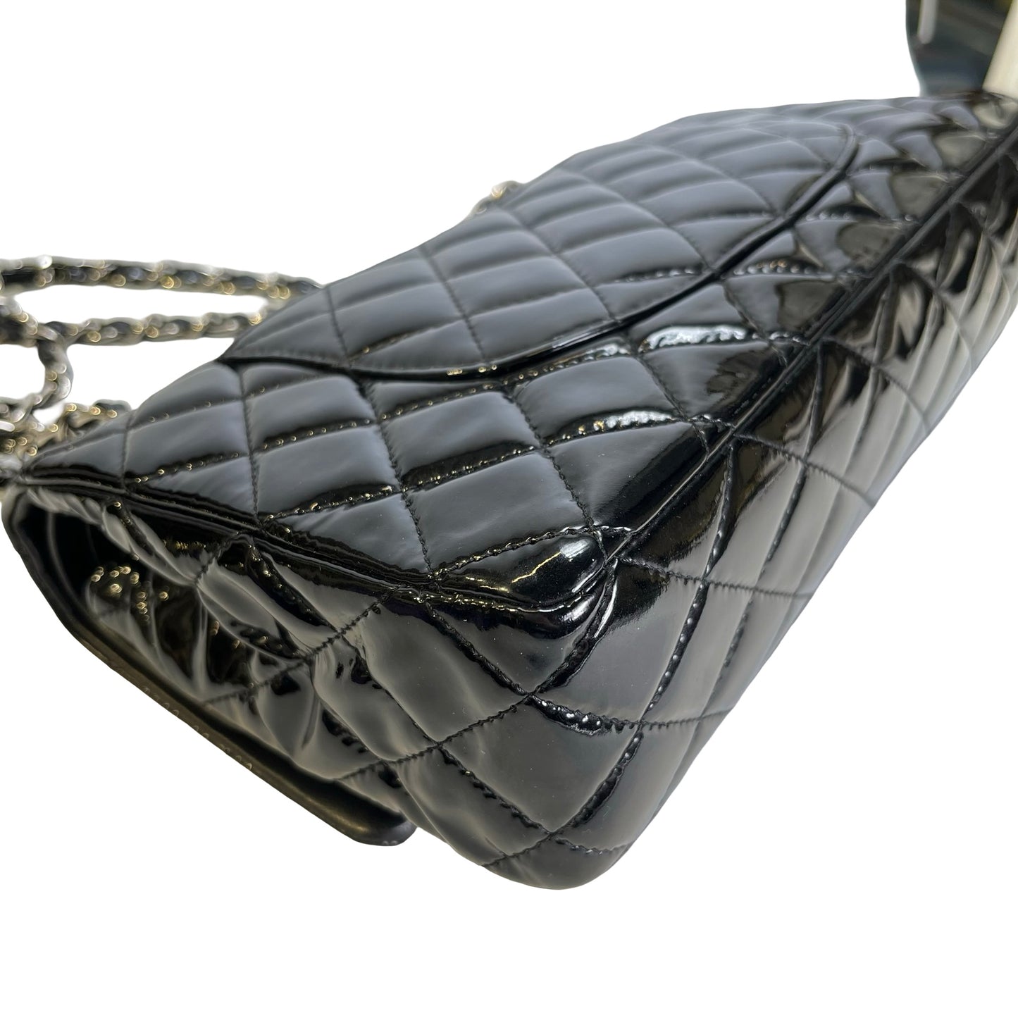 Used CHANEL Pantent CF 25 Cross body bag Black PHW