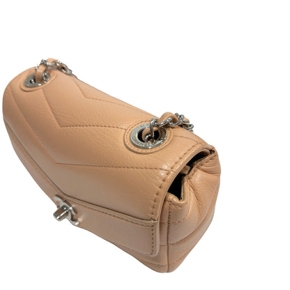 Used CHANEL Chevron Caviar Classic Flap Chain Shoulder Bag Beige