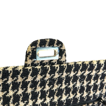 Used CHANEL Tweed 2.55 Small Shoulder Bag Black Beige