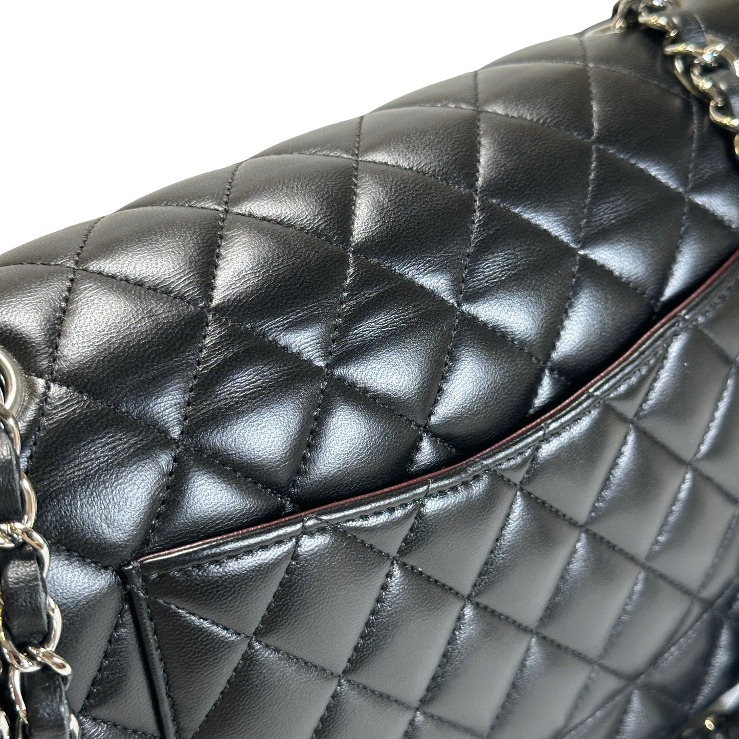 Used CHANEL Quilted Leather Classic Flap Shoulder Bag Black