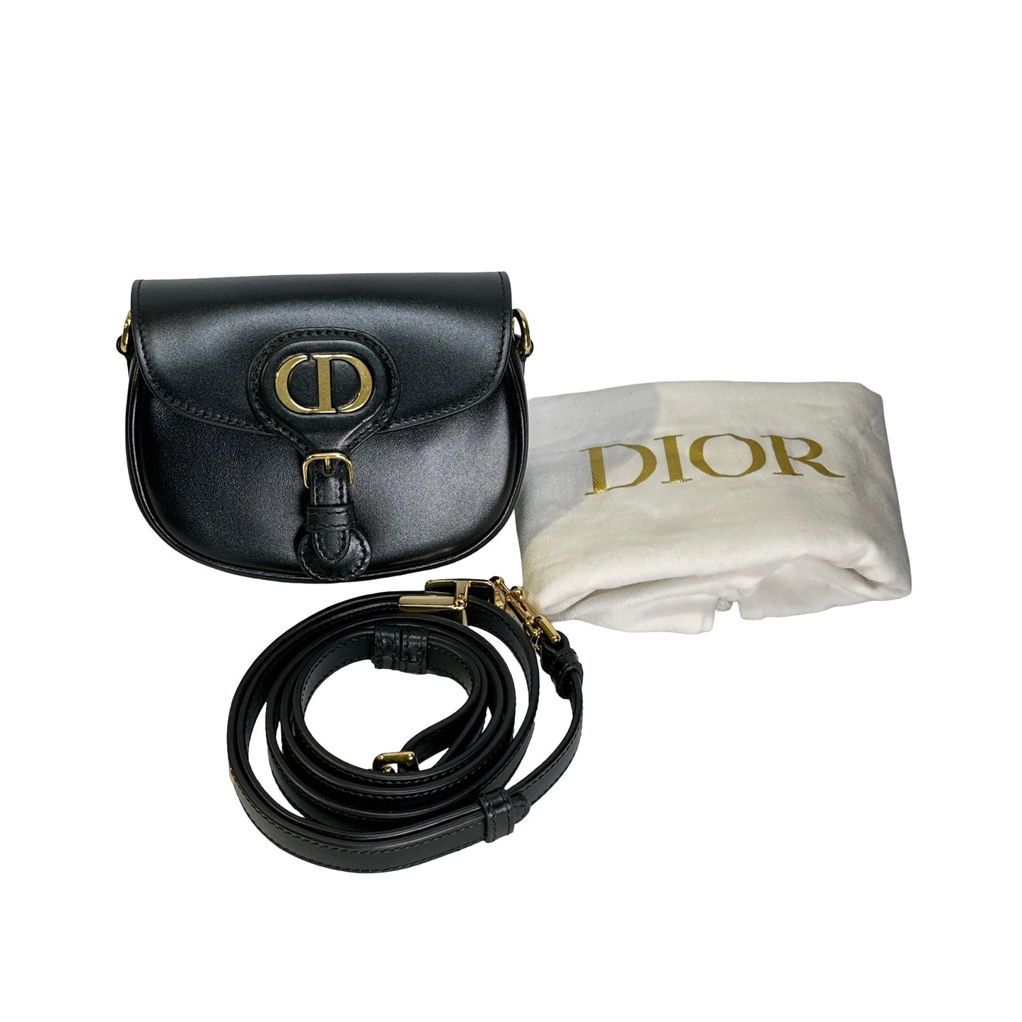 Used DIOR Leather Bobby Shoulder Bag Black
