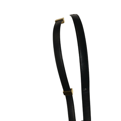 Used CELINE Smooth Calfskin Medium Triomphe Bag Shoulder Bag Black GHW