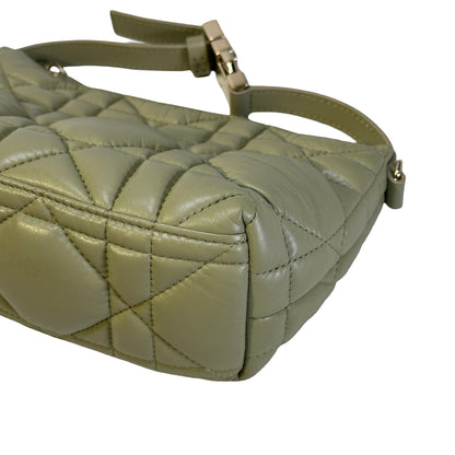 Used DIOR Macrocannage Leather DiorTravel Nomad Pouch Green